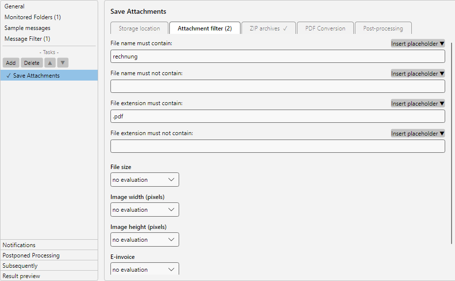 Attachment filter