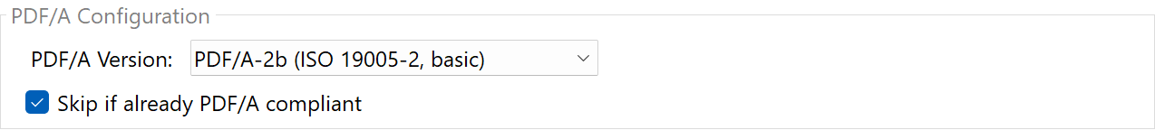 PDF/A Configuration