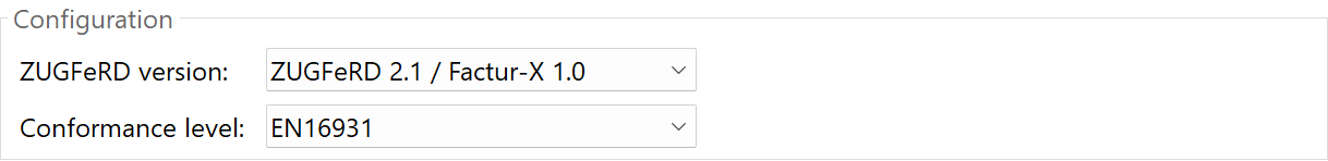 ZUGFeRD Configuration
