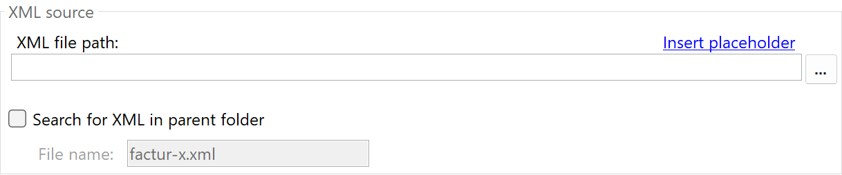 XML source configuration