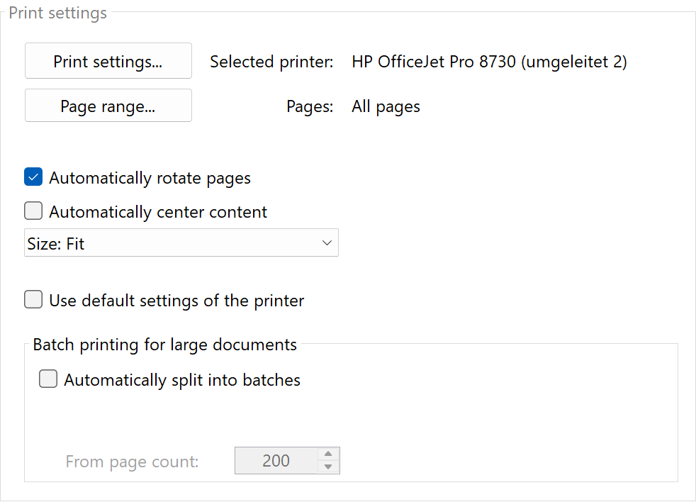 Print Settings