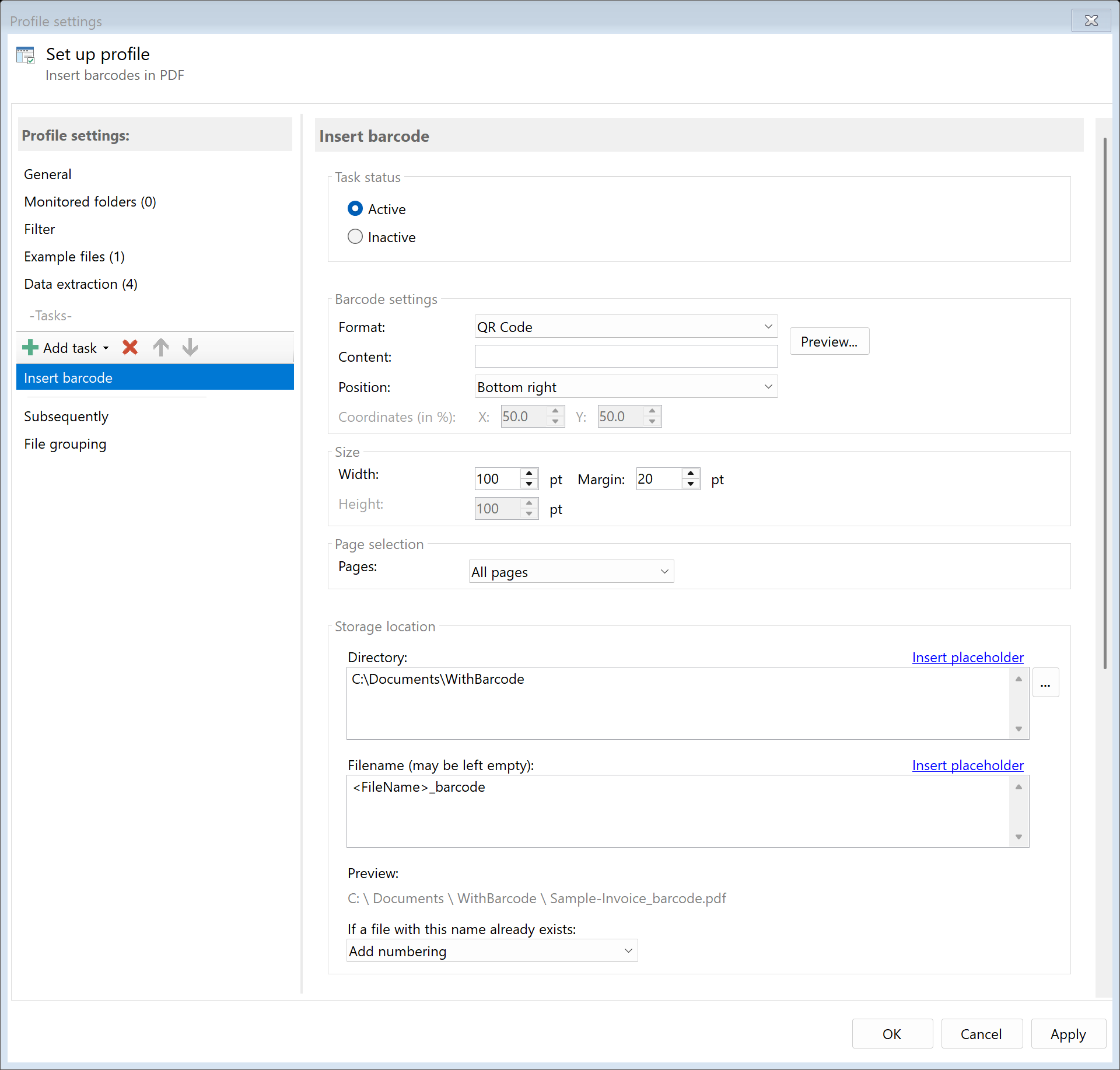 Task: Insert Barcode