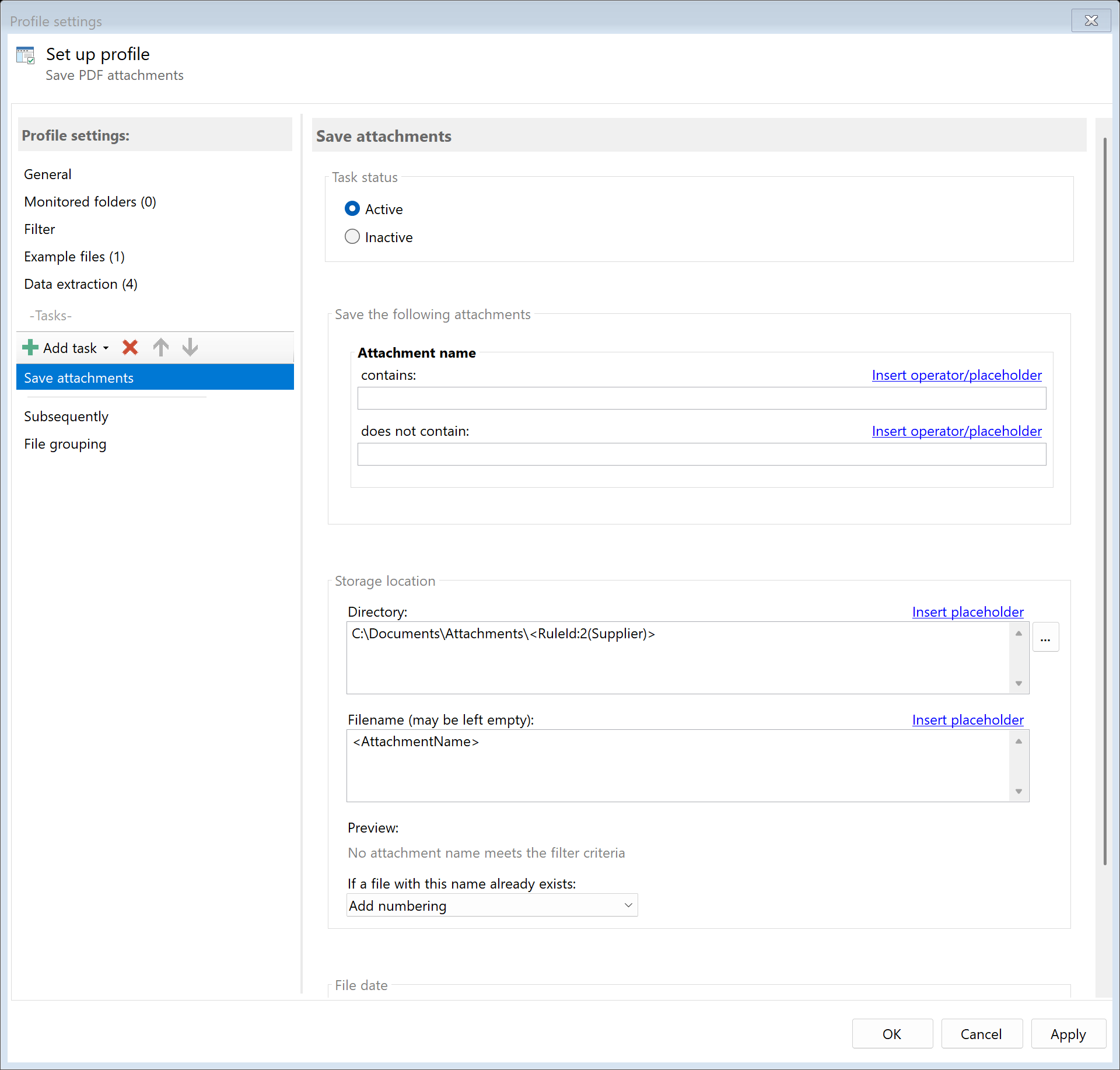 Task: Save Attachments