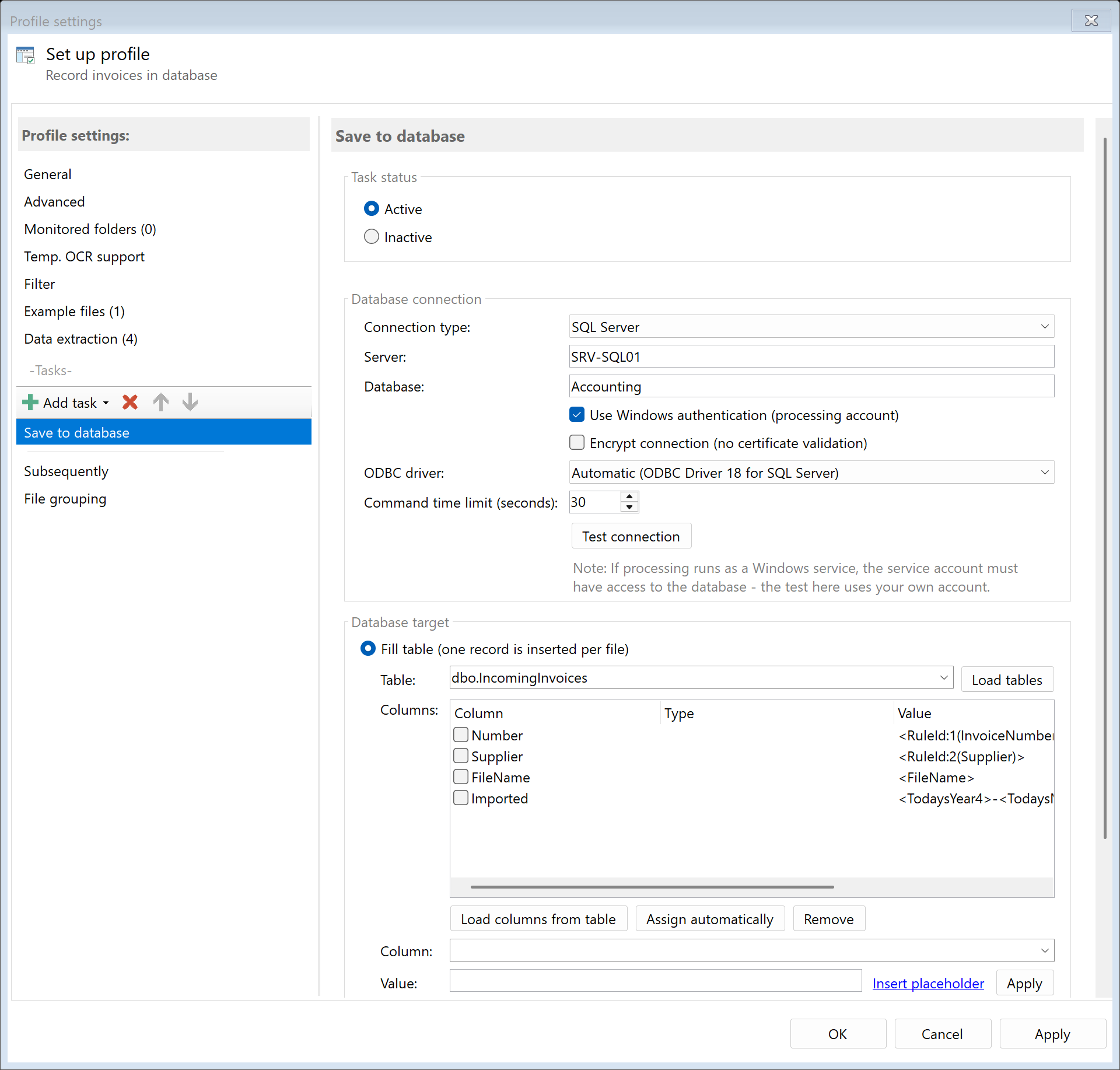 Task: Save to Database
