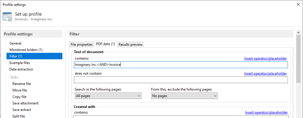 PDF file filter