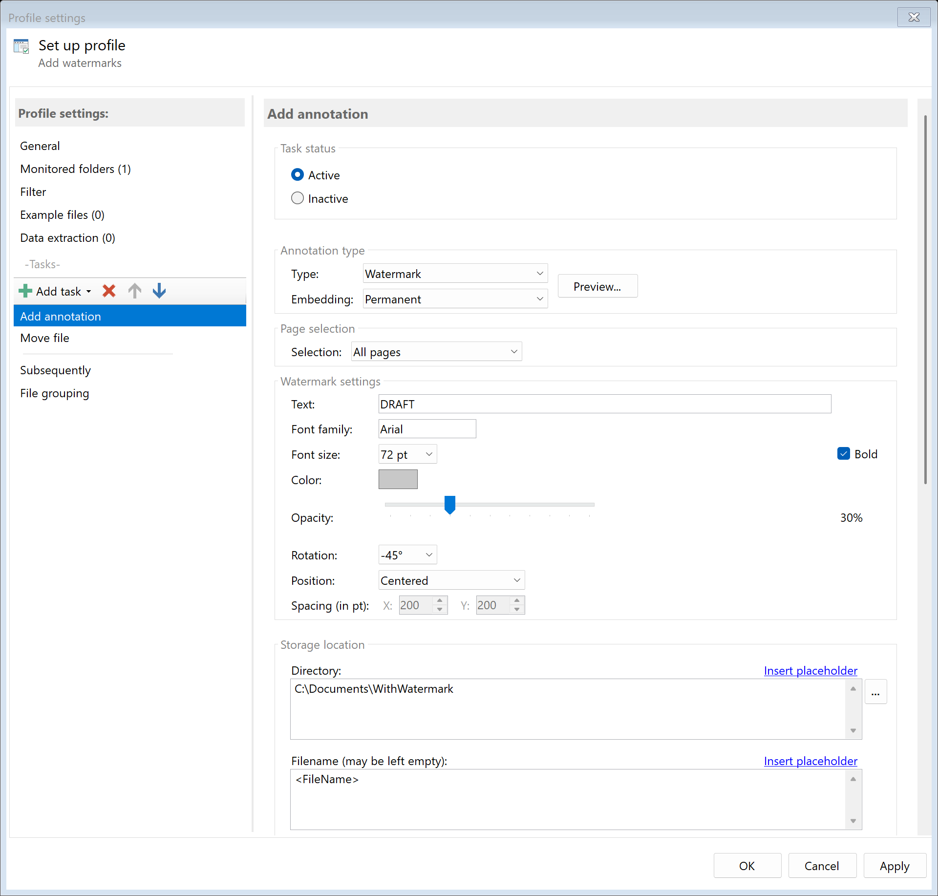 Stamp/Watermark task