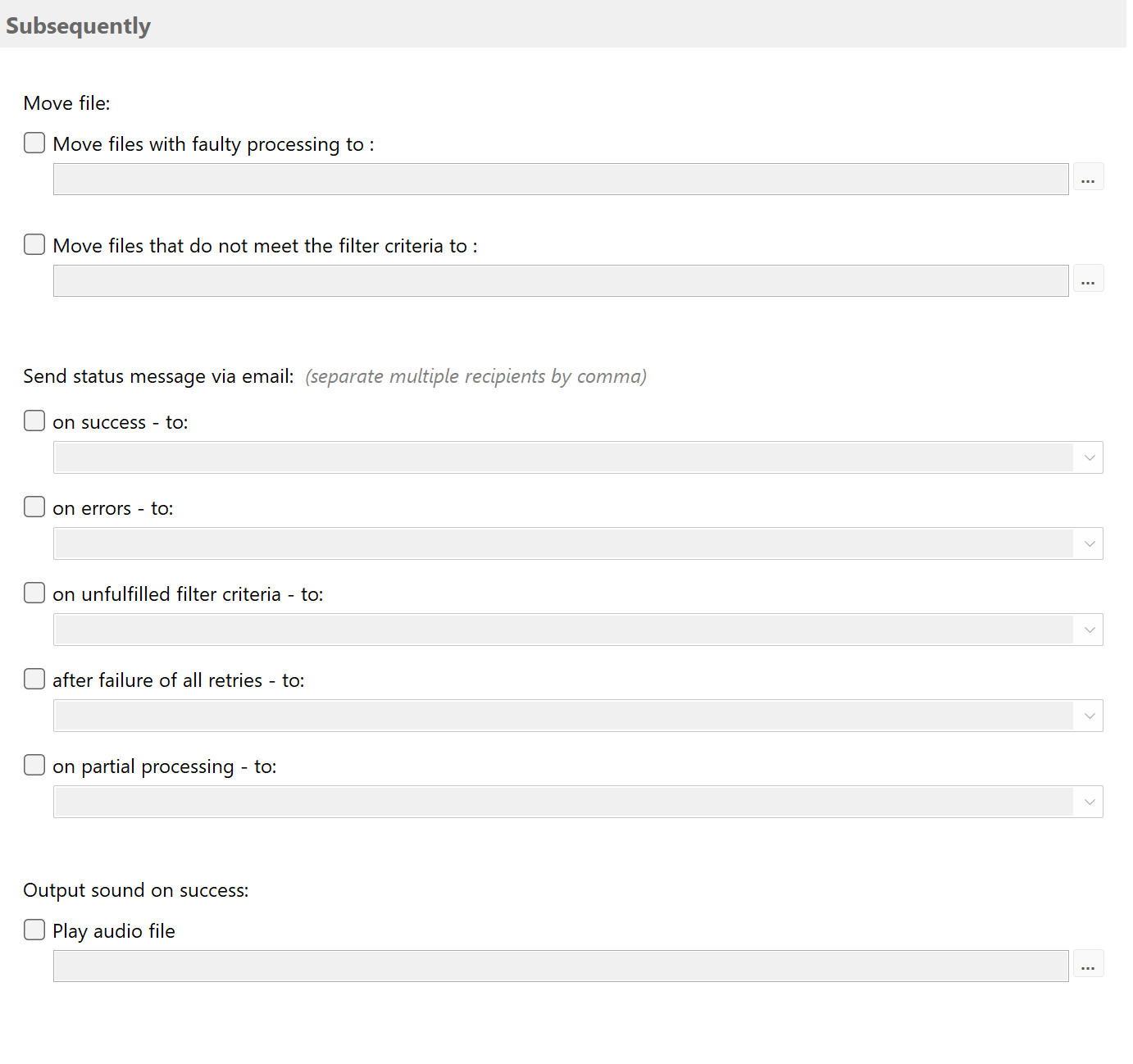 Status notification via email