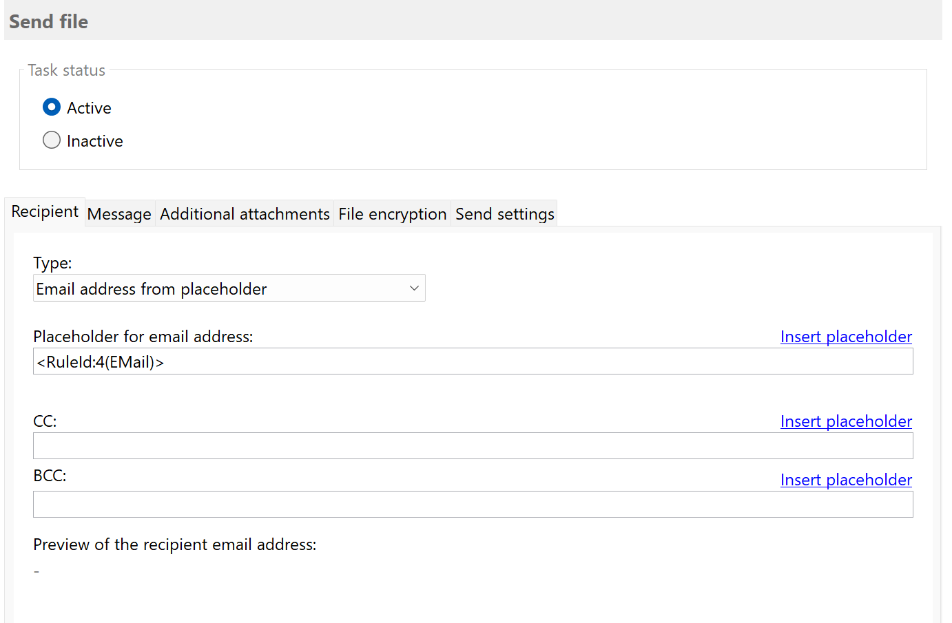 Activate task Send File